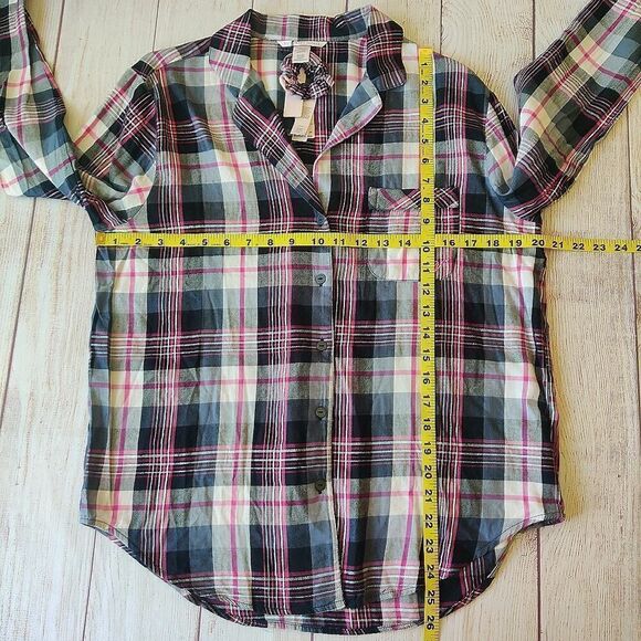 Victoria's Secret plaid long sleeve pajama top sz S - Picture 9 of 11